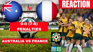 Australia vs France 0-0 (7-6 Penalties) Women Live FIFA World Cup Quarter Final Football Highlights