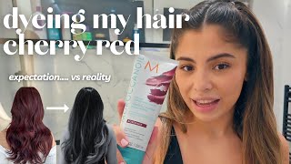 Trying the MOROCCAN OIL COLOR DEPOSITING MASK in Bordeaux to get cherry red hair | REVIEW 🥹