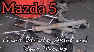 2012 MAZDA 5 HOW TO REPLACE FRONT STRUTS AND AXLES AND REAR SHOCKS | VNATION | VIN DADI