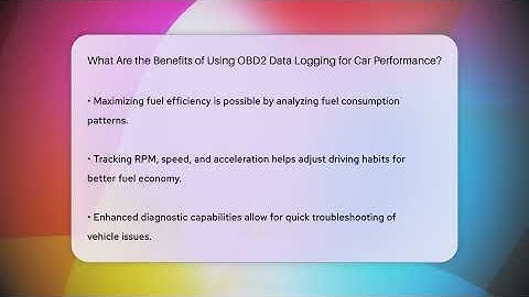 What Are the Benefits of Using OBD2 Data Logging for Car Performance? - Car Performance Pros