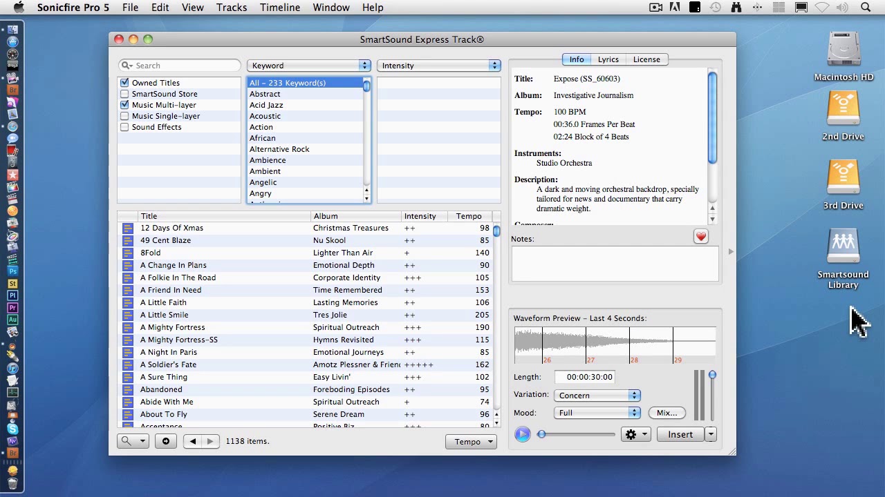 SmartSound Custom Length Music