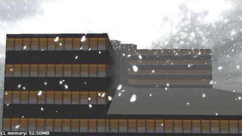 Falling snow based on dynamically calculated wind fields