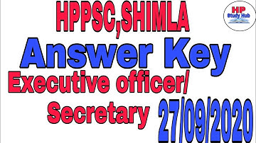 Executive officer HPPSC answer key 27/09/2020 part 1