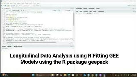 Longitudinal Data Analysis using R: How to Fit GEE Models using the R Package geepack #r #geepack