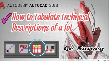 How to Tabulate Technical Descriptions of lot Using Ge-Survey | Vlog#23