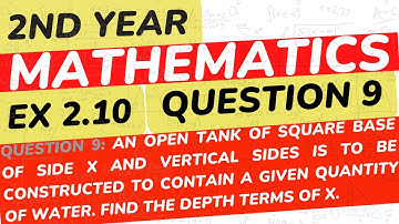 FSC Math Part 2 Chapter 2 | Differentiation | Ex 2.10 | question 9 | 2nd year math | #mathsonlinefsc