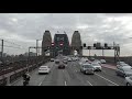 Driving across the Sydney Harbour Bridge, 9am Friday