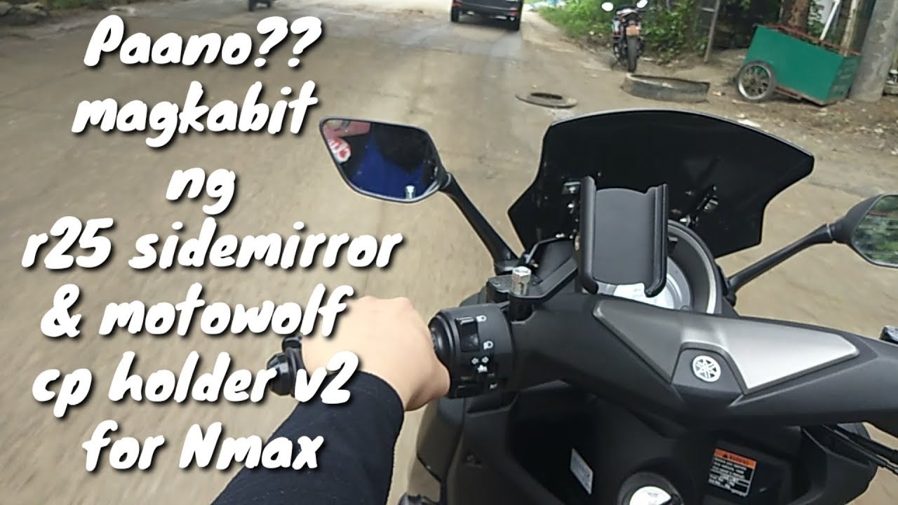 NMAX installing sidemirror How to install Nemo or R25 sidemirror motowolf v2 cp holder for