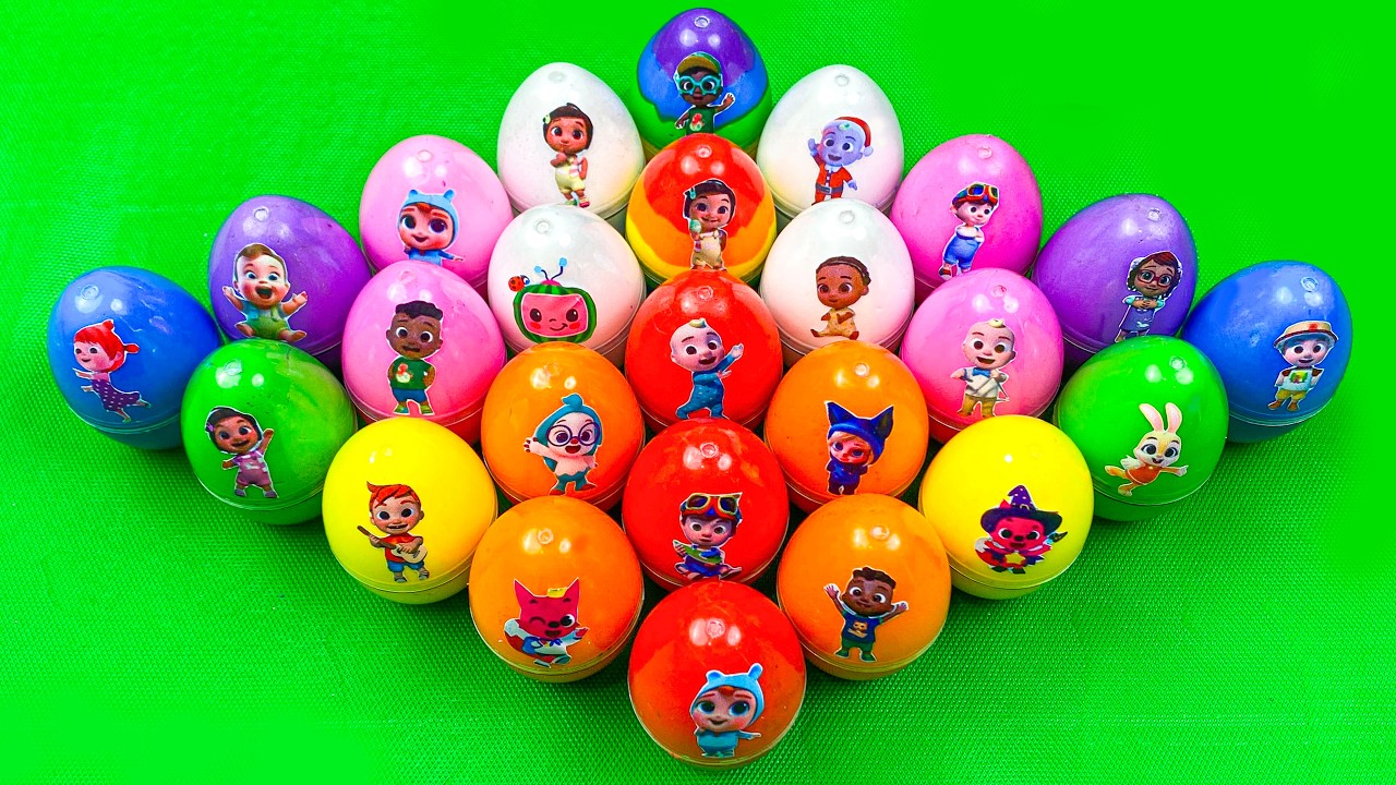 Cocomelon Slime 🌈 Collecting All the Secret Slime EGGS with JJ & Pinkfong! Satisfying ASMR