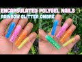 Encapsulated Polygel Nails | Ohuhu Polygel | Beginner Nails | Rainbow Nails | Long Tapered Square