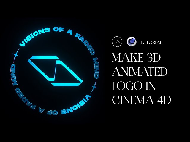 MAKE 3D REVOLVING LOGO IN CINEMA 4D, CHROME LOGO, IRIDESCENT, AI TO C4D