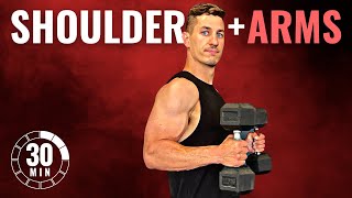 30 MIN SHOULDER AND ARMS DUMBBELL WORKOUT | Follow Along