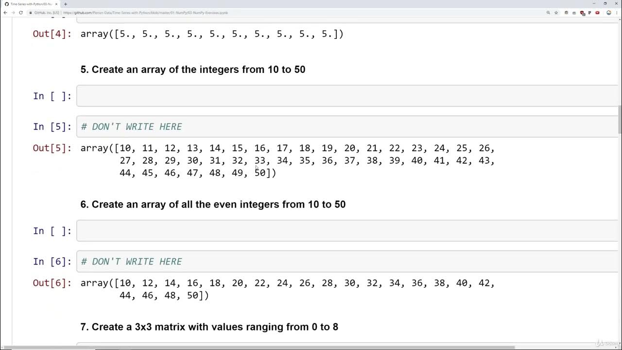 5. NumPy Exercises - YouTube