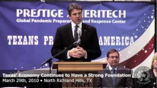 Gov. Perry: Texas Economy Continues to Have a Strong Foundation