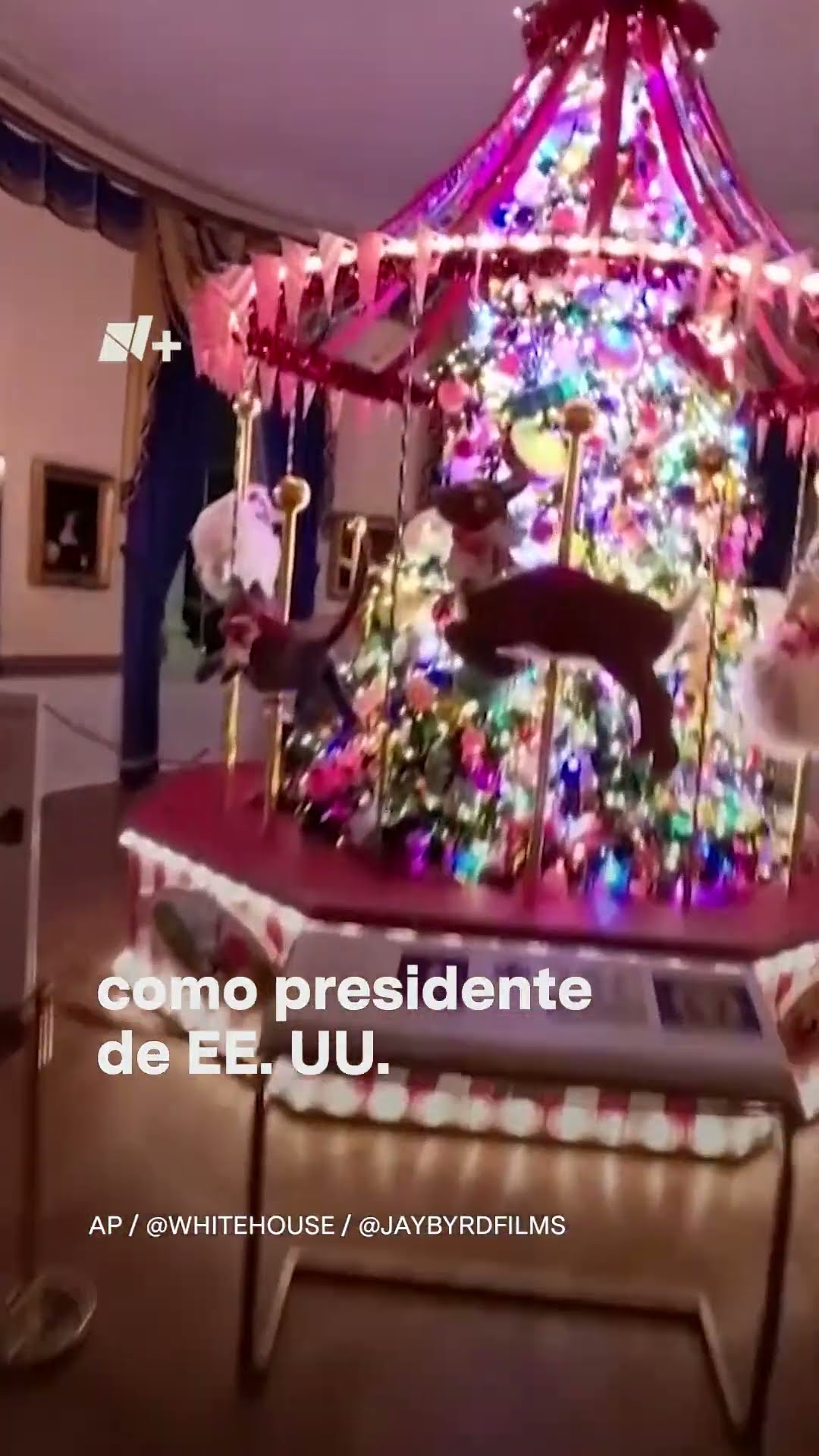 Dron muestra las decoraciones navideñas de la Casa Blanca - N+ #Shorts