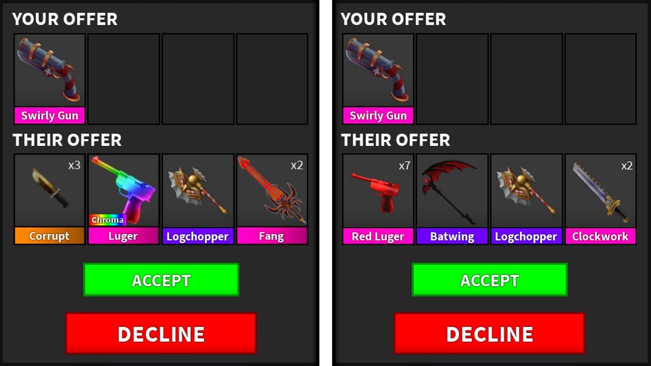 Candy Swirl Gun, Trade Roblox Murder Mystery 2 (MM2) Items