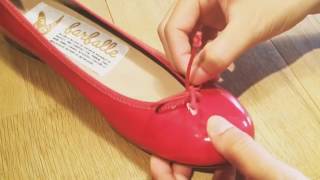 【farfalleバレエシューズ】リボンの結び方／How to tie a bow on flat shoes