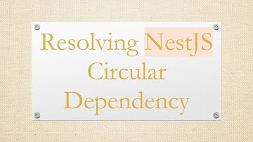 Resolving NestJS Circular Dependency
