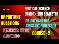 Political Science।।2nd semester।।2024: Crucial Questions for Minor Students