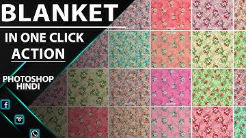 CREATE DESIGN BLANKETS WITH ACTION IN ONE CLICK | PHOTOSHOP HINDI | @KrishaDigital