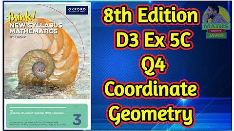 Q4 || Ex-5C || D3-8th edition || Coordinate geometry || In Urdu/Hindi