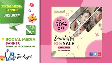 CorelDraw 2020 - create Social Media Fashion 2020 Banner Template - adobe tutorial