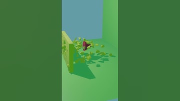 Red Spike Smashes Wall in Realistic Blender Animation! 💥 #shorts