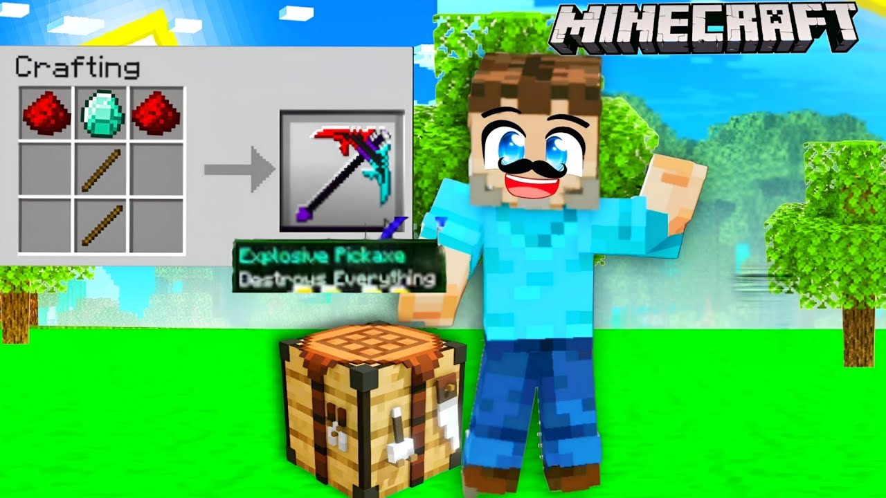 MINECRAFT BUT YOU CAN CRAFT SUPER PICKAXES 😱