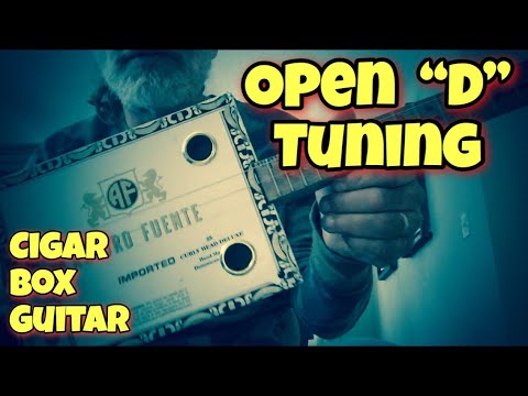 open d major tuning for the cigarbox guitar