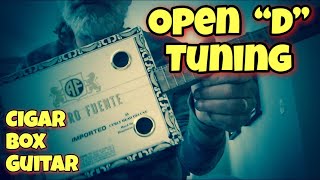 open d major tuning for the cigarbox guitar