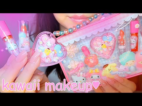 【ASMR】１分間サンリオコスメであなたの顔にメイク💄✨