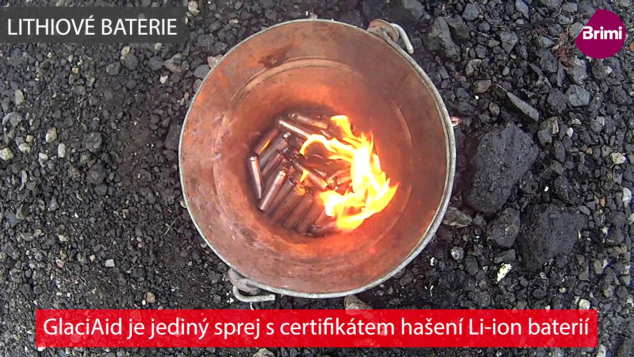 GlaciAid - testovaní hašení lithiových baterií!