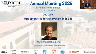 Lecture: Opportunities for innovation in India; describing funding schemes available for startups