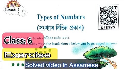 Lesson 2/Exercise/Solved video/ Class 6/Maths/Types of Numbers/SCERT/ASSAM/2023
