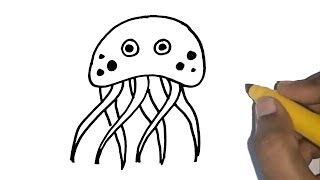 draw jellyfish sea animals drawing easy coloring getdrawings