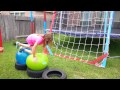 Annelise's American Ninja Warrior course for kids diy backyard