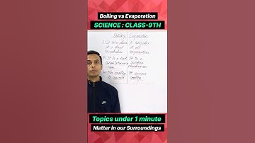 Difference between Boiling and Evaporation | science class 9 #shorts #class9