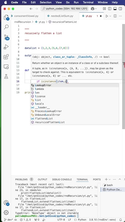 flatten python nested list using recursion #coding #programming,# ...