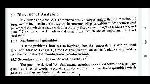 Turbo Machines - Module-1 Dimensional Analysis