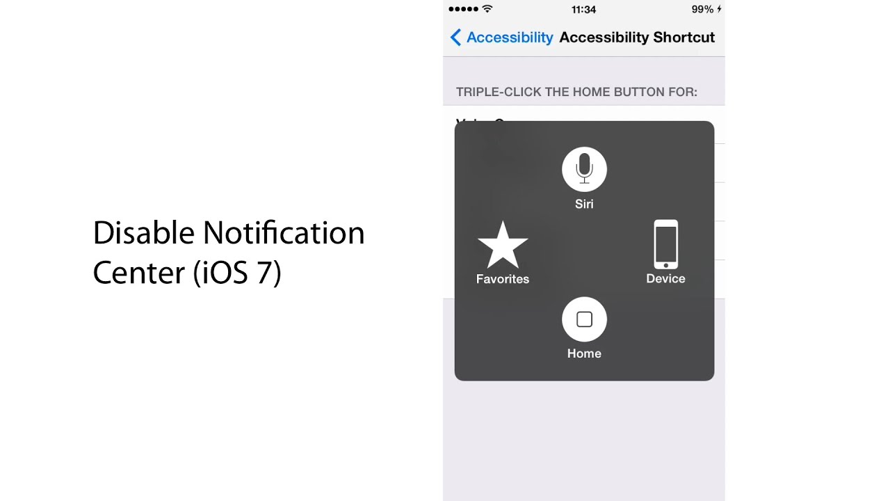 Disable Notification Center iOS 7 YouTube
