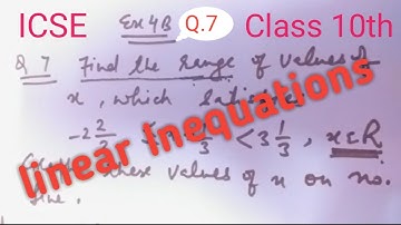 Linear Inequations || ICSE || 10th Class || Mathematics ||  Graph the solution Set on number line..