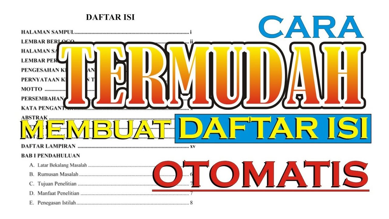 Cara buat daftar isi secara otomatis 