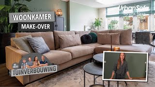 UrbanSofa Comfortabele Gino hoekbank met Brooklyn rugkussens S5E09