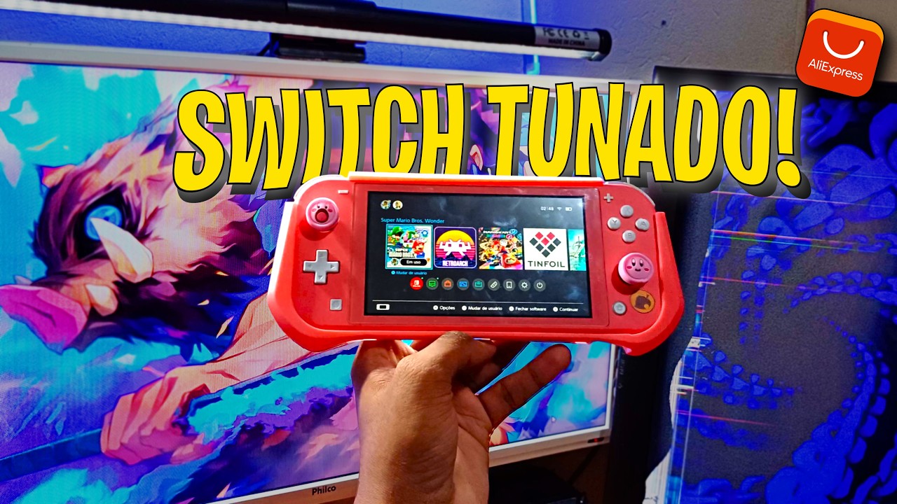 TUNEI meu Nintendo Switch com Produtos BARATOS do ALIEXPRESS!