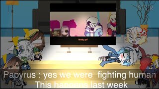 ~undertale react to sans happy song and childish war ~ || gacha life || •read desc•