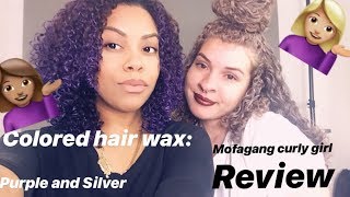 Temporary Color Hair Wax on Naturally Curly Hair: Mofajang Demo &amp; Review (Purple &amp; Silver)