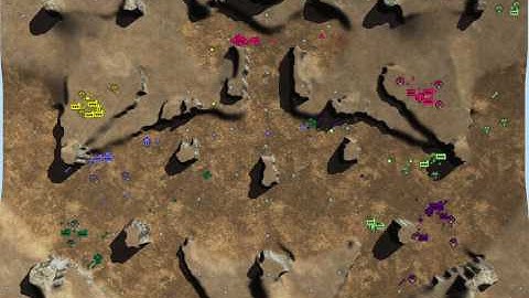 Spring RTS: Dot Wars (AI-Study) - 3v3 KAIK Desert Siege (Team ComEnd)