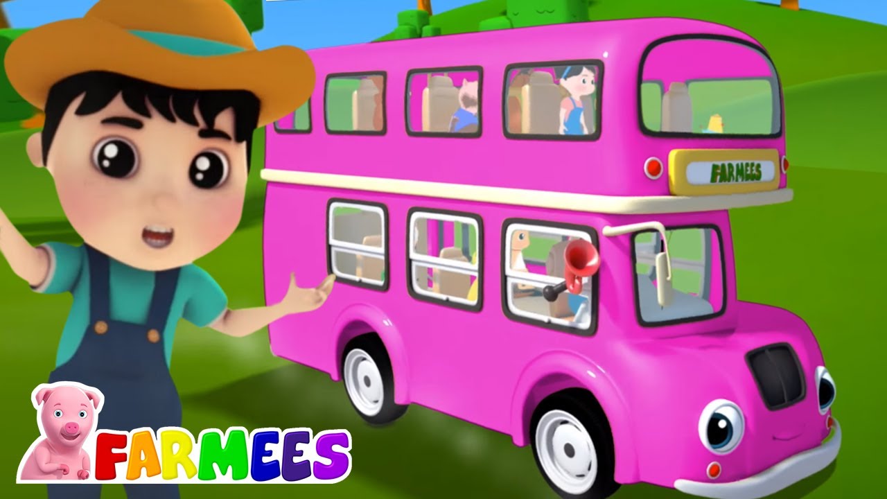 Rodas do onibus canção infantil | Desenhos animados | Farmees Português | Rimas para crianças