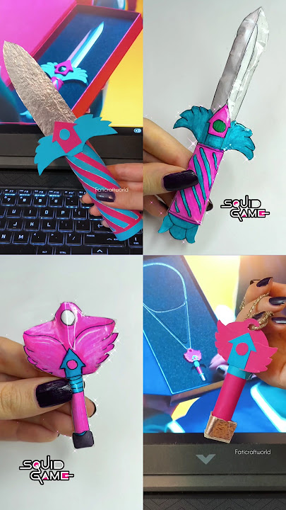 Diy squid game knife and key 🩷 #squidgame #diy #shorts