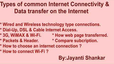 Types of internet connectivity & Data transfer on internet | session 2 | UNIT 2 |10th std | NCERT